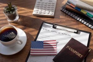 Immigration lawyer assisting a client with USA Visit Visa application at SJ Law Experts, Islamabad